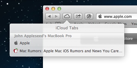 Les onglets de Safari synchronisent avec iCloud