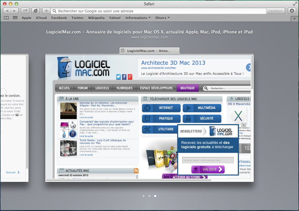 Safari dans Mavericks