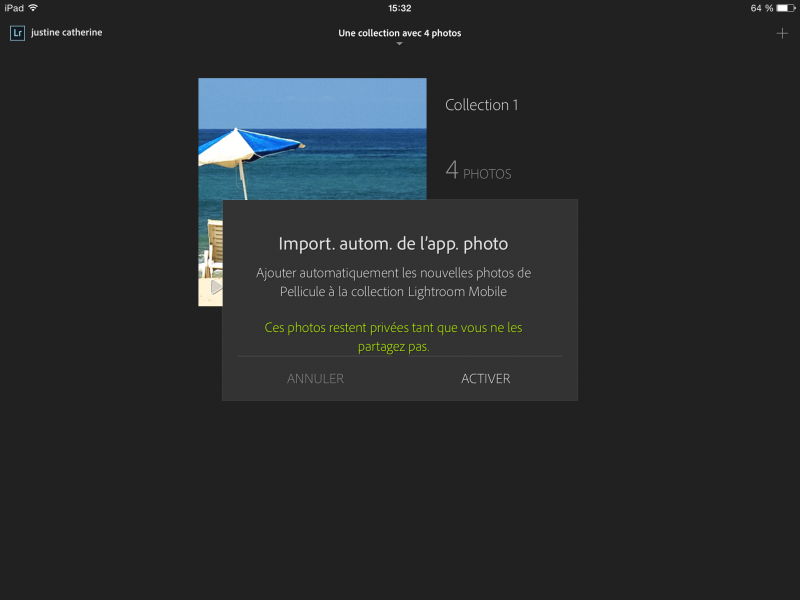 interface Lightroom iPad